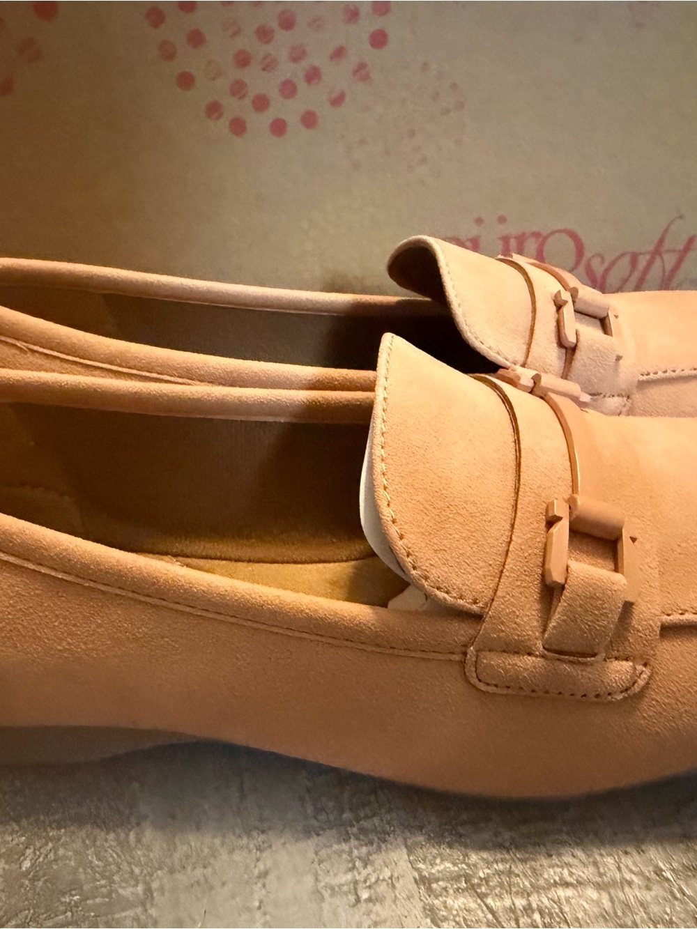 Eurosoft Suede Loafers in Light Pink